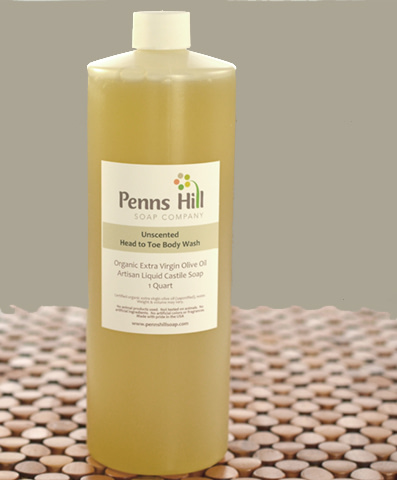 Organic Olive Oil Liquid Soap Unscented Quart - Penns Hill Organic