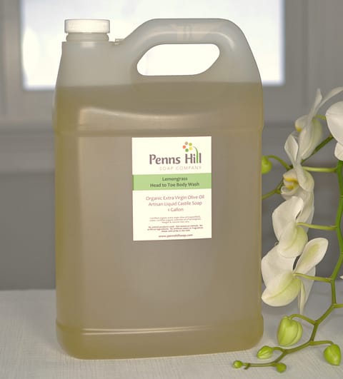 organic liquid castile olive oil soap with lemongrass